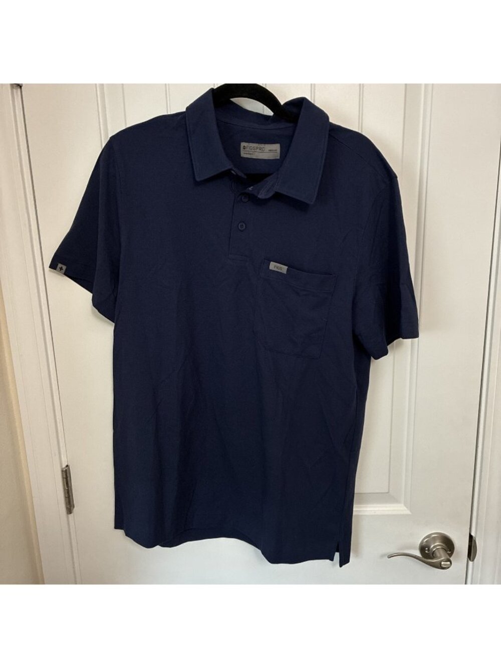 Figs Pro Technical Pique Scrub Polo In Navy Size Medium Chest 42”